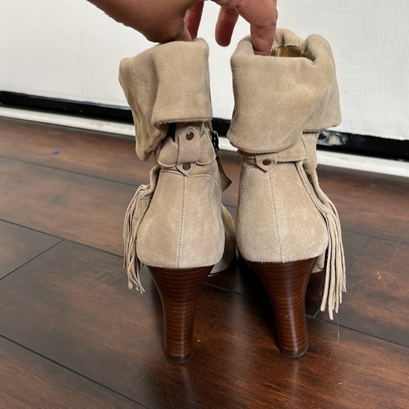 Johnston & Murphy Keaton  Leather Ankle Boots Size 7.5 Fringe Cuff Weste… - Picture 5 of 13